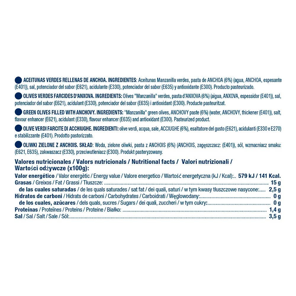  Aceituna Manzanilla Deshuesada Calibre 160-200 200 Gramos