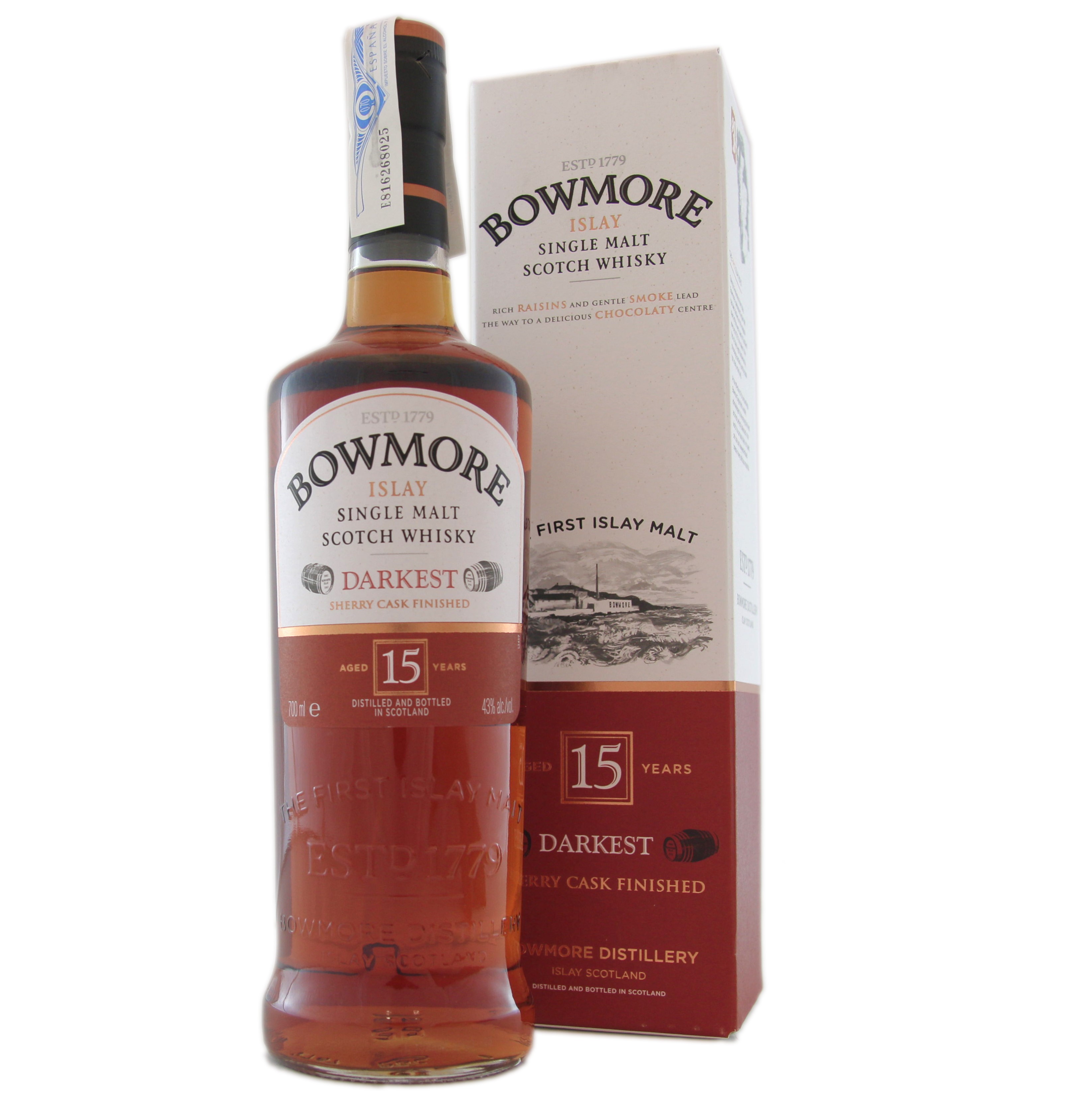 Whisky Bowmore 15 Años Darkest Estuche