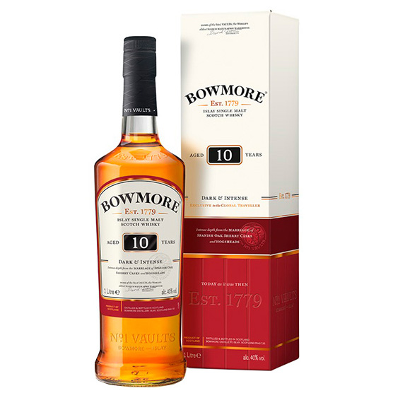 Whisky Bowmore 10 Años Dark & Intense 1 Litro Estuche