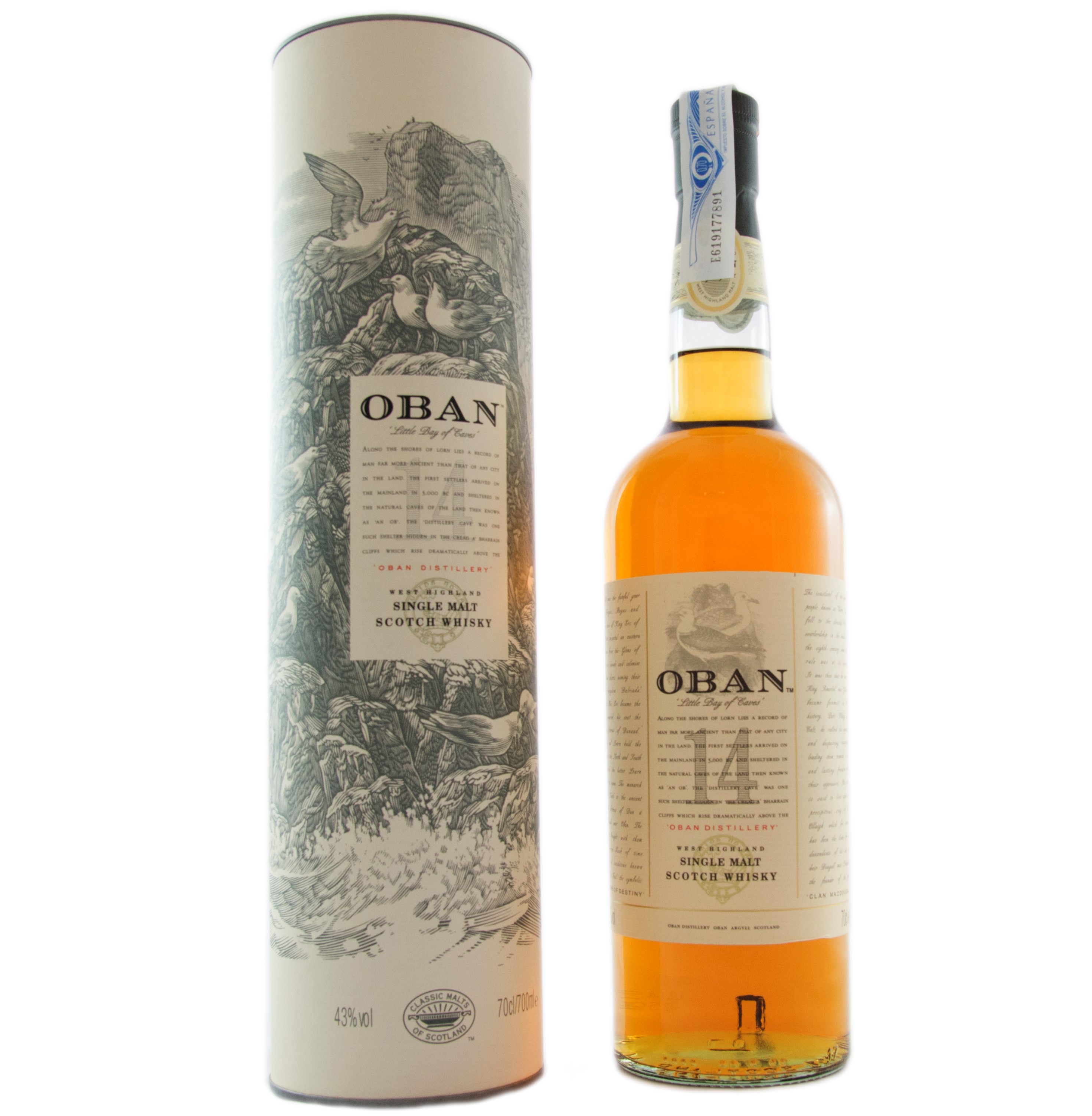 Whisky Oban 14 Años West Highland Scotch Single Malt Estuche