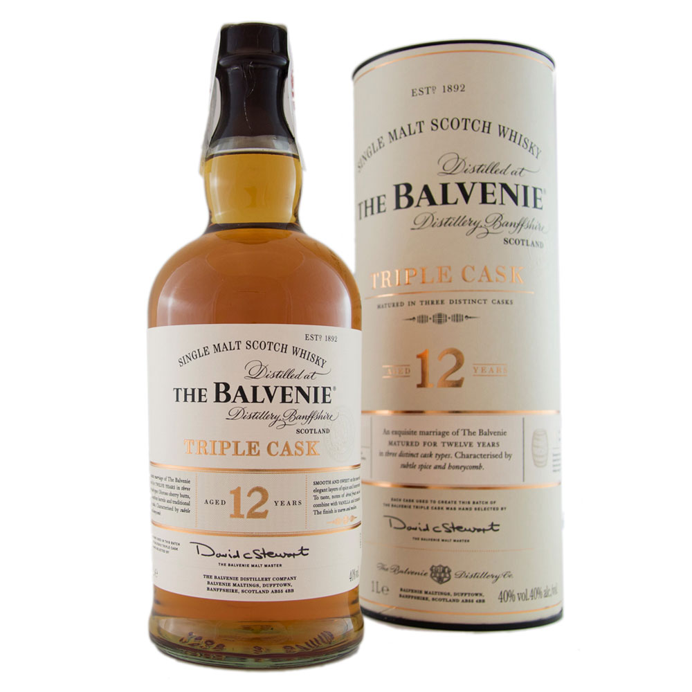 Whisky Balvenie 12 Años Triple Cask 1 Litro Estuche