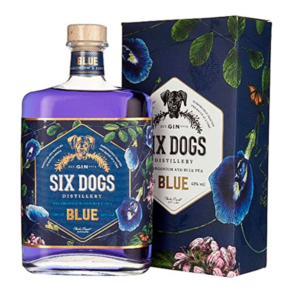 Ginebra Six Dogs Blue Estuche