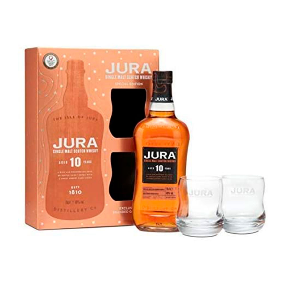 Whisky Isle Of Jura 10 Años 2 Vasos