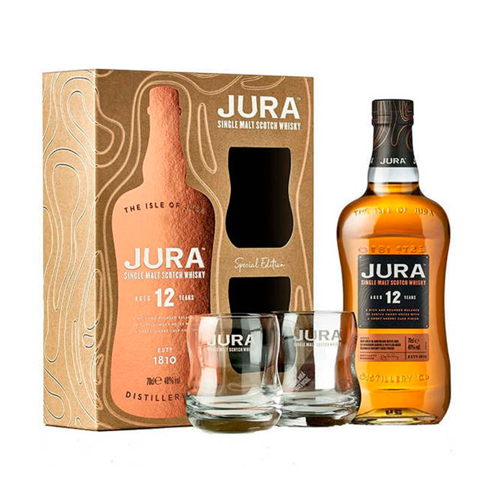 Whisky Isle Of Jura 12 Años 2 Vasos