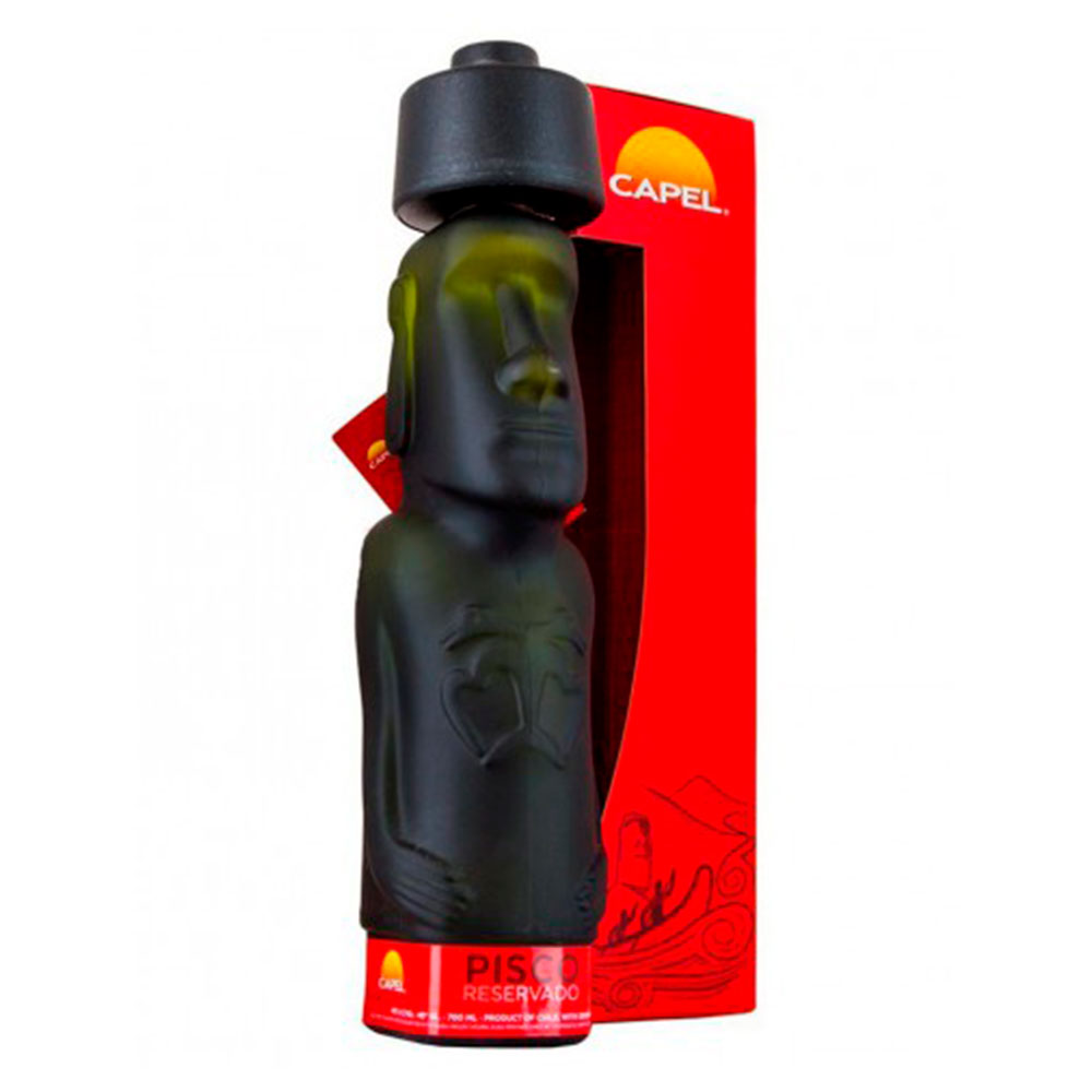 Aguardiente Pisco Capel Reservado Moai 1 Litro Estuche