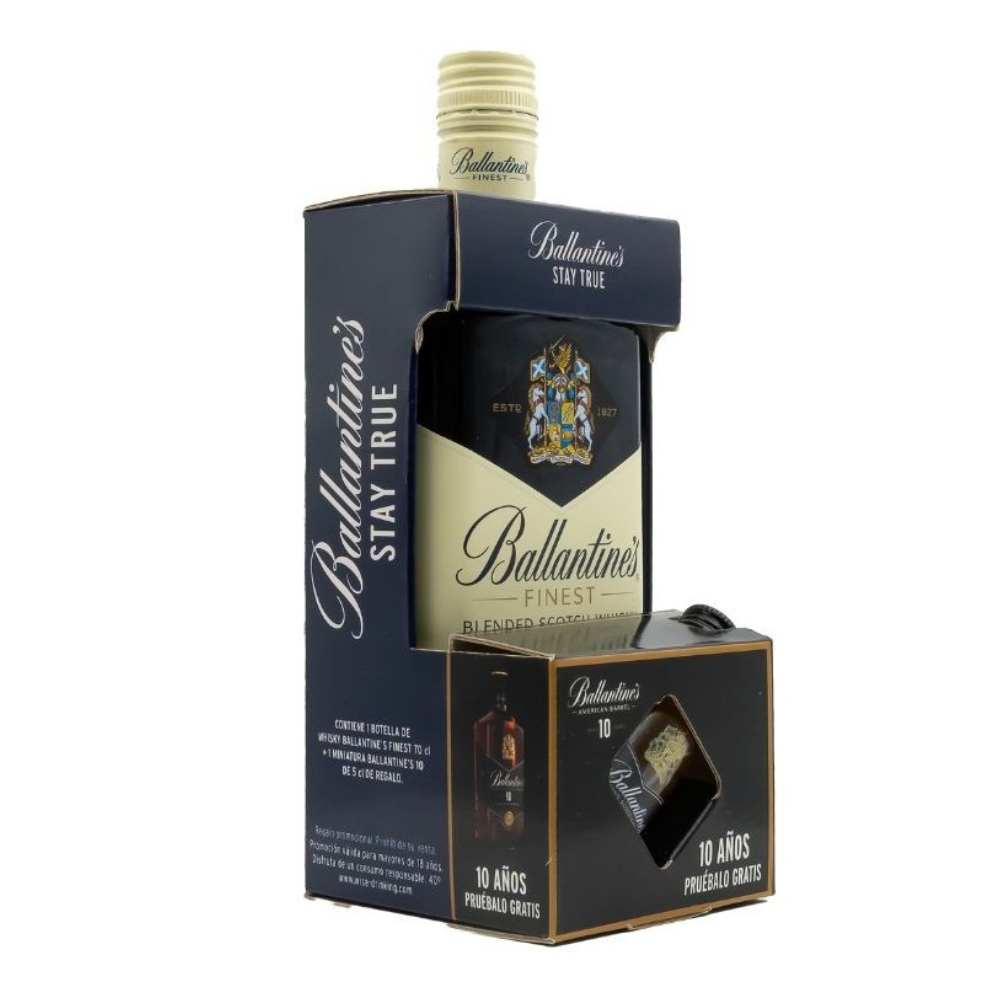 Ballantines 1 Mini Ballantines 10 Años Estuche