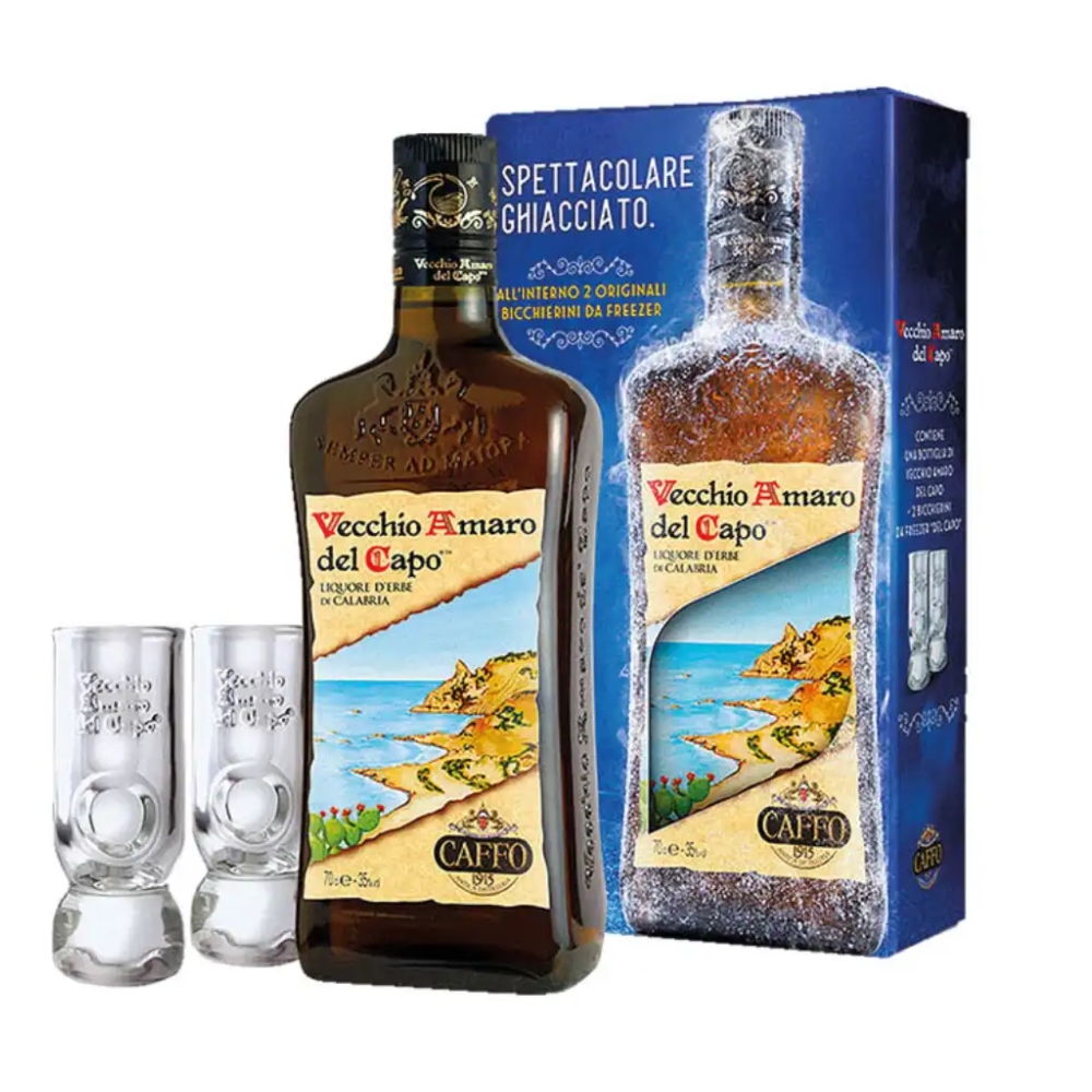 Comprar Vecchio Amaro Del Capo 0,70 litros + 2 Vasos | TopDrinks