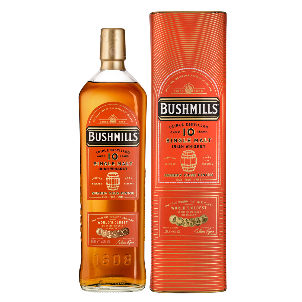 Whisky Bushmills 10 Años Sherry Cask 1 Litro Estuche