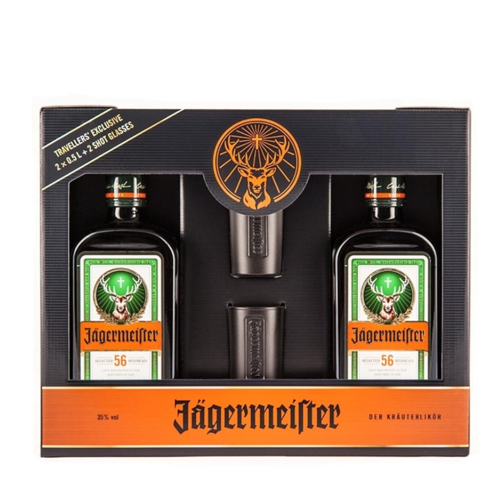 Licor Jagermeister Pack 2x0,5l 0,5 Litros 2 Vasos