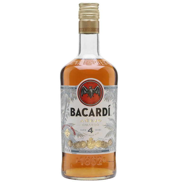 Ron Bacardi 4 Años 1 Litro