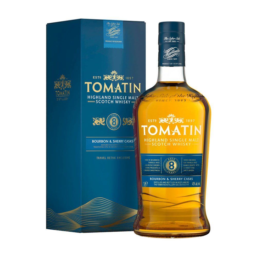 Whisky Tomatin 8 Años Bourbon & Sherry Casks 1 Litro Estuche