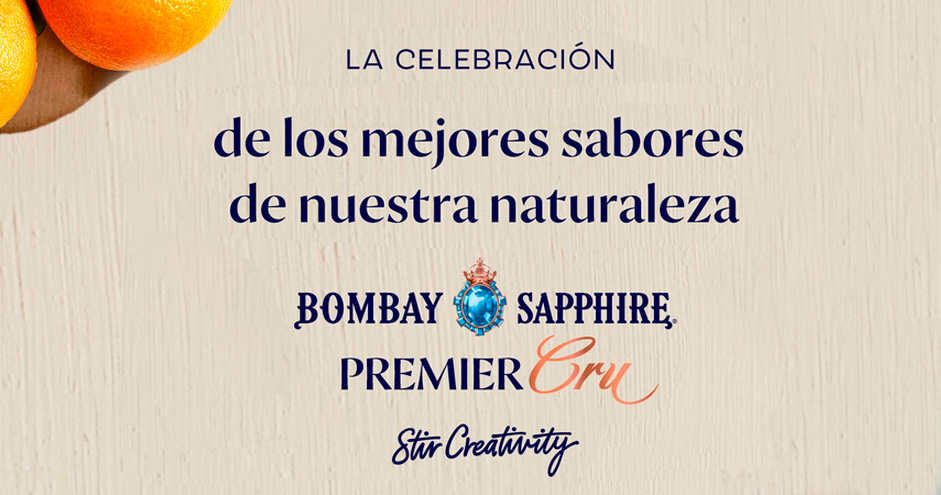 Banner bombay sapphire premier cru, celebración de los mejores sabores de nuestra naturaleza