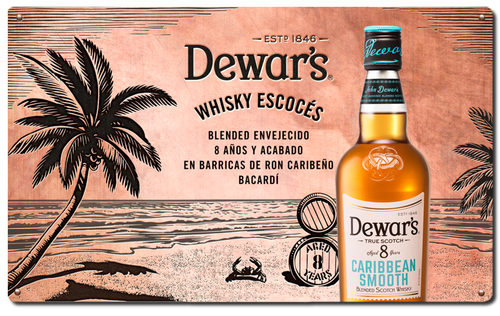 Whisky de la gama Dewar's Cask Series este es el Dewar's Caribbean Smooth acabado en barricas de que contuvieron ron caribeño