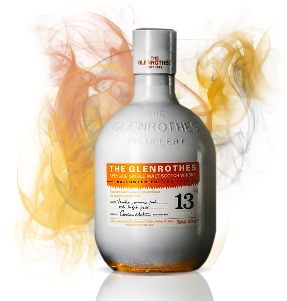 Botella edición especial Glenrothes 13 halloween color blanco