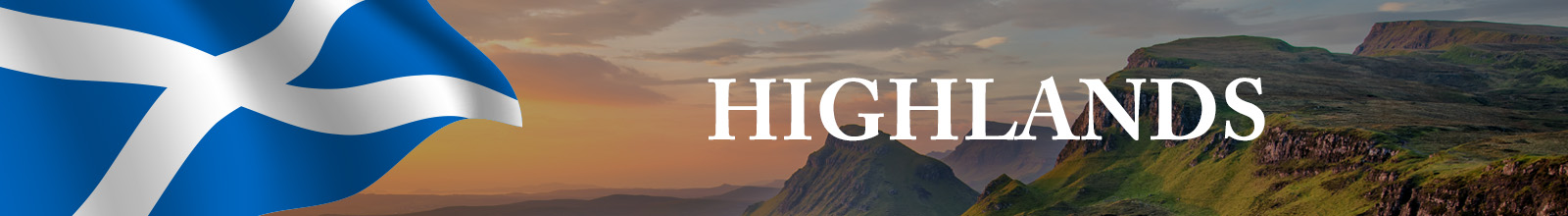 Imagen Highlands de escocia con bandera y fondo de paisaje escocés